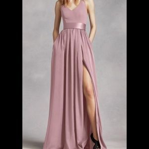 Vera Wang Halter dress with Sash in Quartz